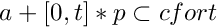 $ a+[0,t]*p\subset c for t $